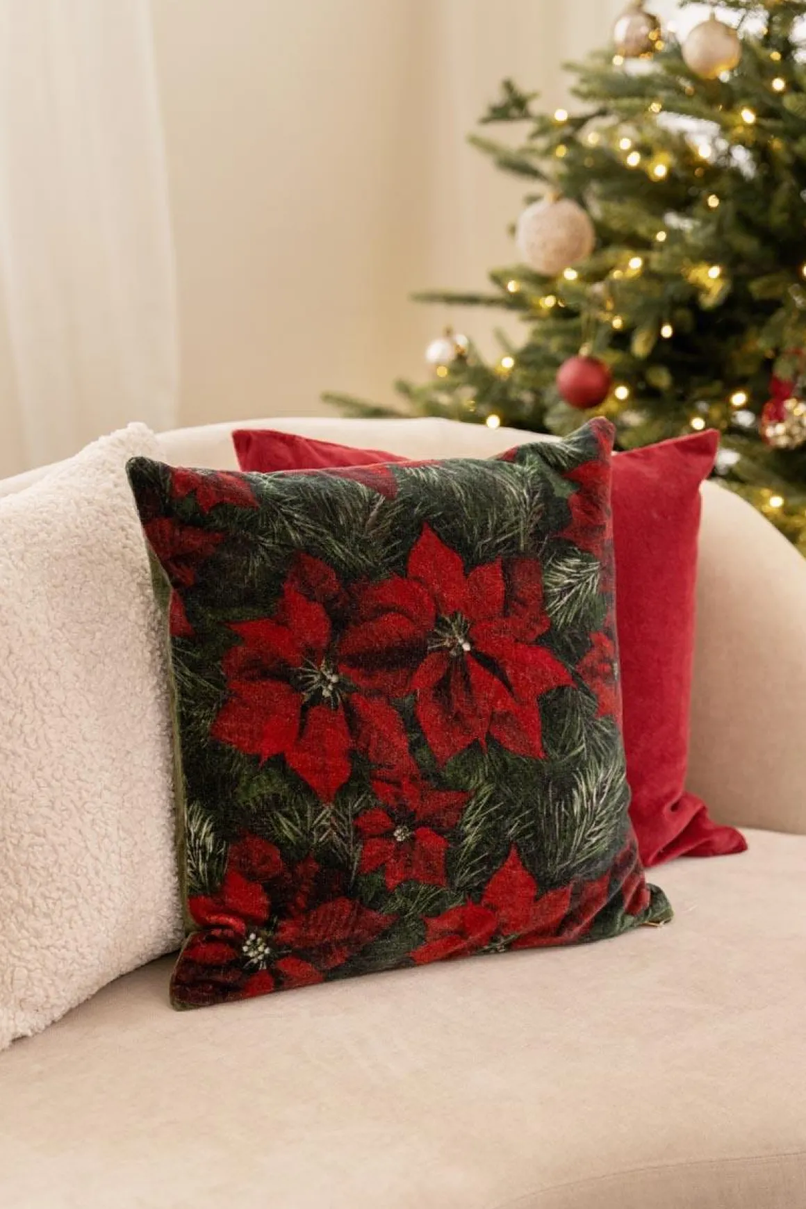 Putetrekk velur Julestjerne 48x48cm