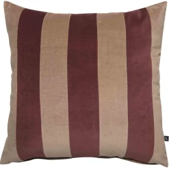 Putetrekk velur striper 48x48 cm, burgunder