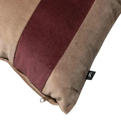 Putetrekk velur striper 48x48 cm, burgunder