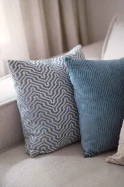 Putetrekk Waves 48x48 cm blå