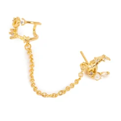 Øredobber og earcuff, måne, Gull