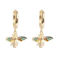 Øreringer, bie, multi, Gull