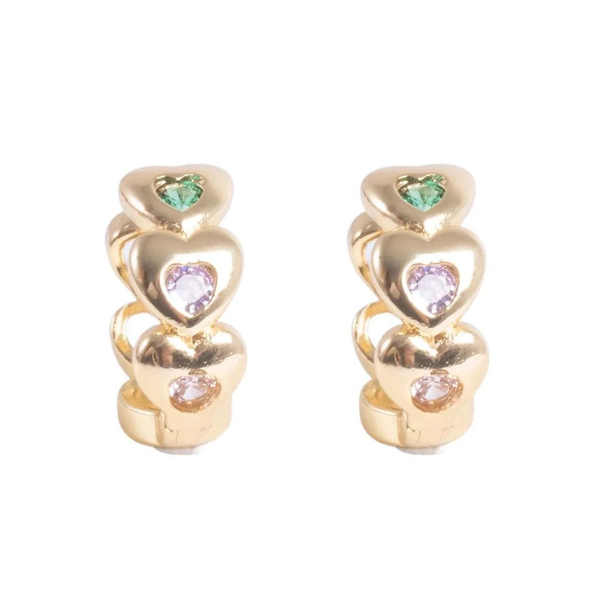 Øreringer, flettet, perle, Gull