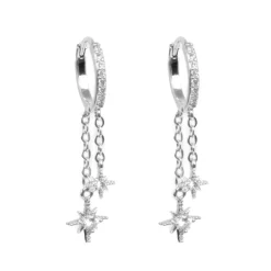 Øreringer, hengende stjerne, Sølv