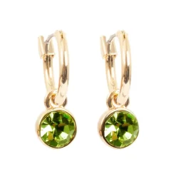 Øreringer med 6 mm khaki sten, G