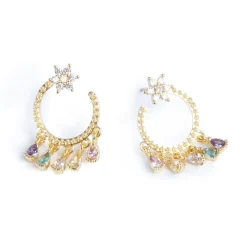 Øreringer med charm, Gull