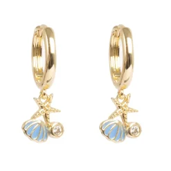 Øreringer, skjell, Gull