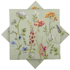 Serviett blomstereng lys grønn