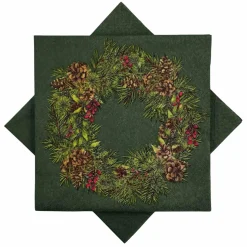 Serviett Julekrans grønn