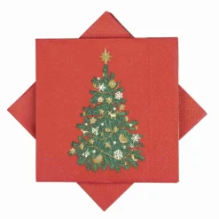 Serviett Juletre rød