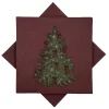 Serviett Juletre sløyfer burgunder