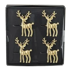 Serviettringer 4 pk hjort gull