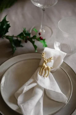 Serviettringer 4 pk hjort gull