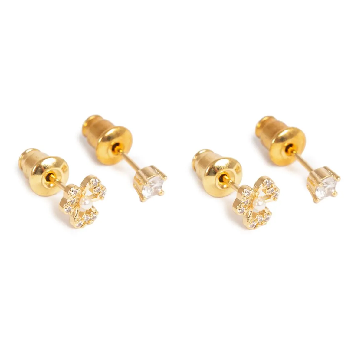 Sett med to øredobber, kløver, Gull