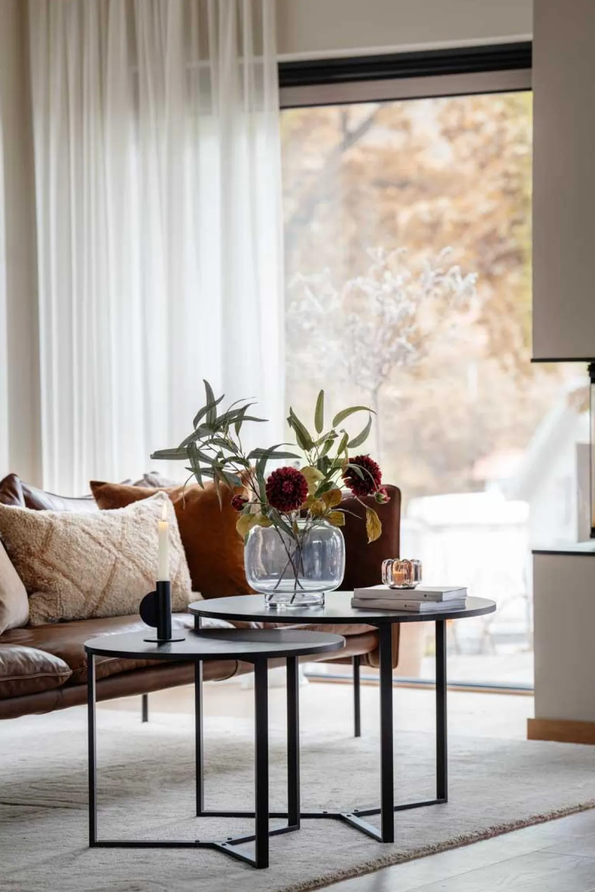 Sofabord Naima sort rund Ø70cm