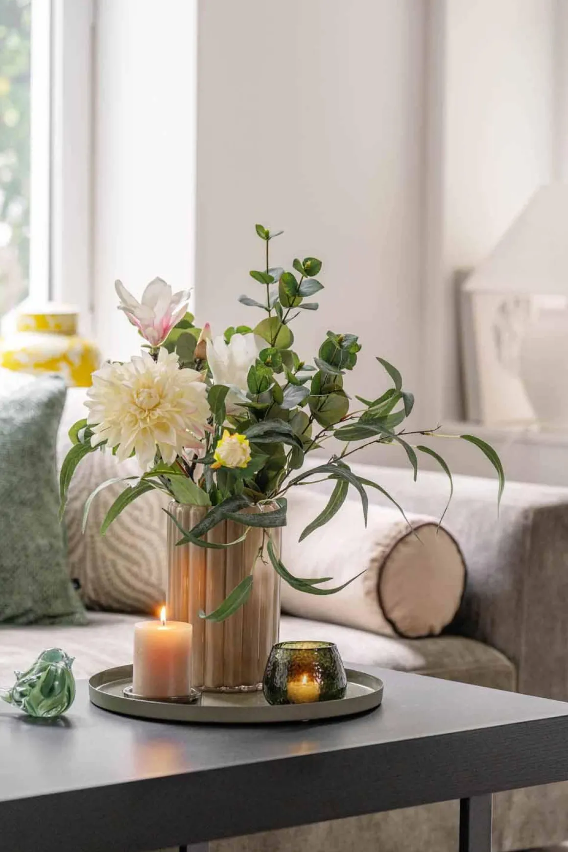 Stilkblomst Dahlia 70 cm hvit