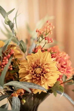 Stilkblomst Dahlia 70 cm oker