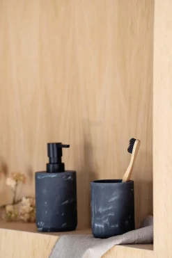 Tannbørsteholder marmor sort