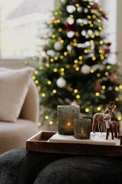 Telysholder Glitter Grønn 12,5cm