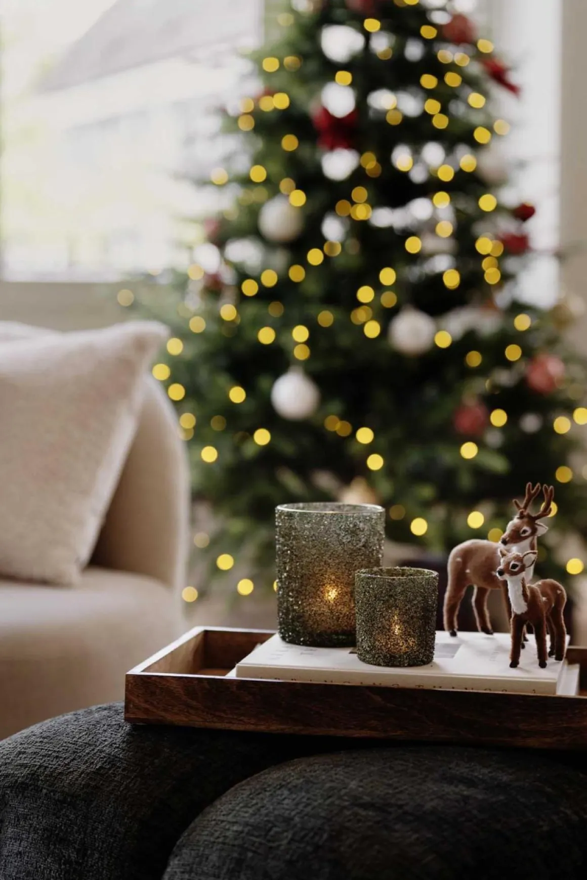 Telysholder Glitter Grønn 12,5cm