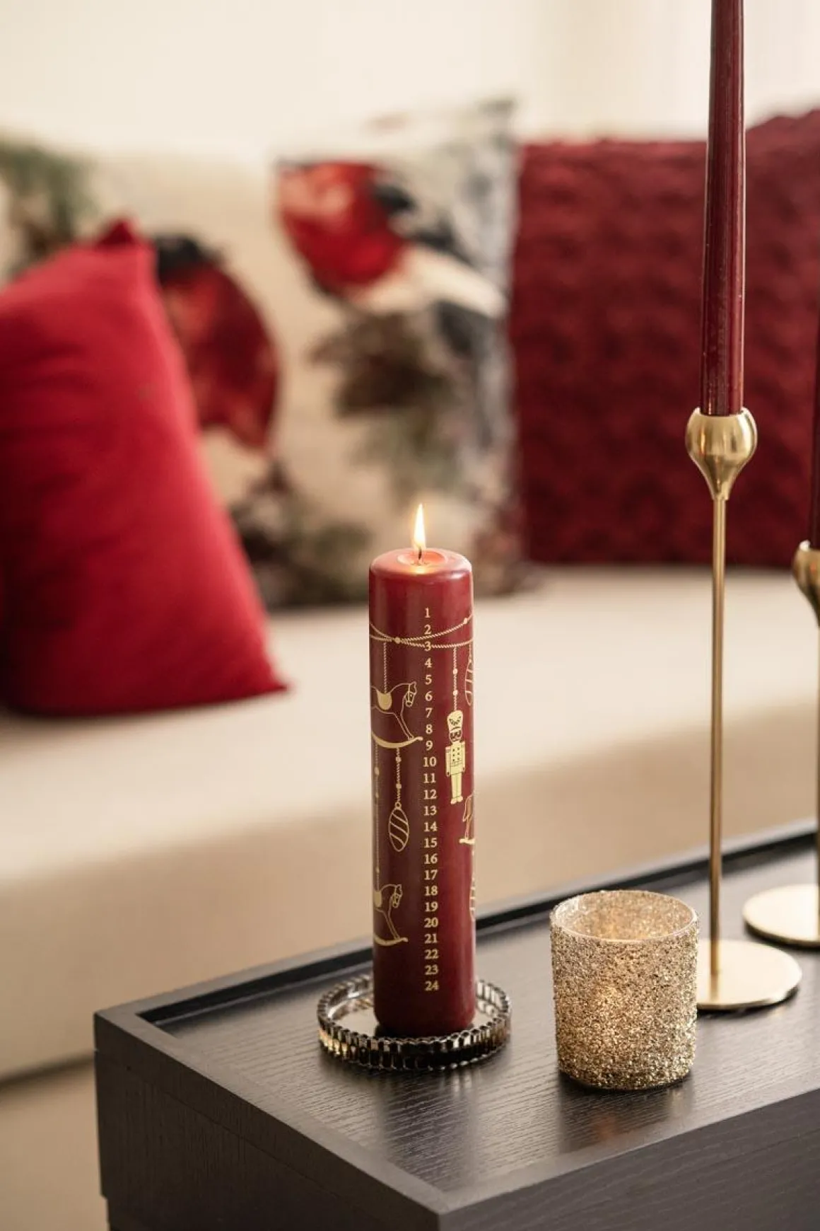 Telysholder Glitter Gull 8 cm