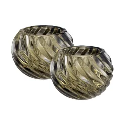 Telysholder Linda 2 pk grønn