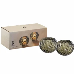 Telysholder Linda 2 pk grønn