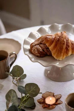 Telysholder Lønneblad 10cm Brun