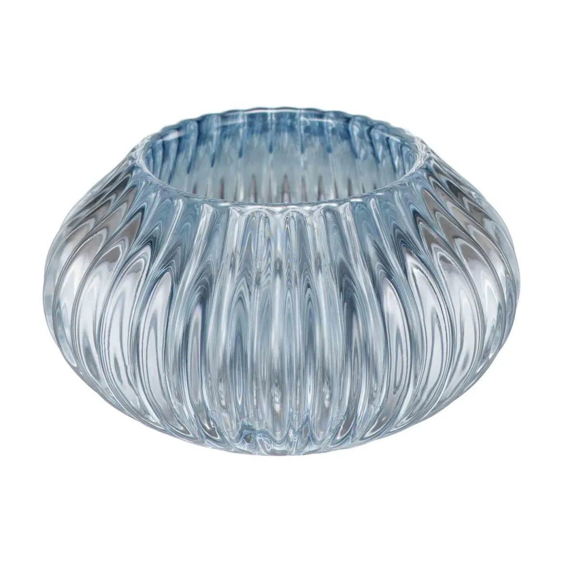 Telysholder rille lys blå