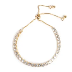 Tennisarmbånd, justerbart, Gull